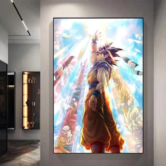 All SSJ Goku Decorative Canvas Wall Poster - LANDIBY
