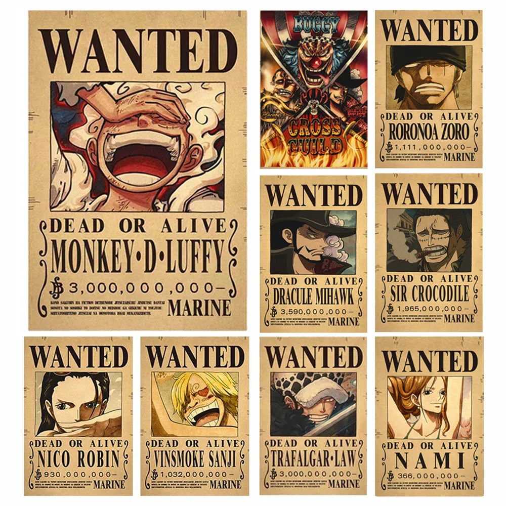 Dracule Mihawk One Piece WANTED Custom Wall Poster - LANDIBY