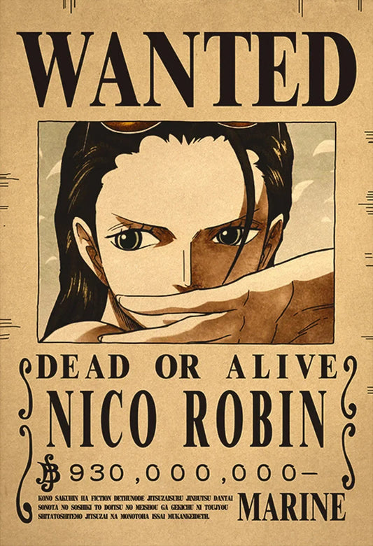Nico Robin One Piece WANTED Custom Wall Poster - LANDIBY