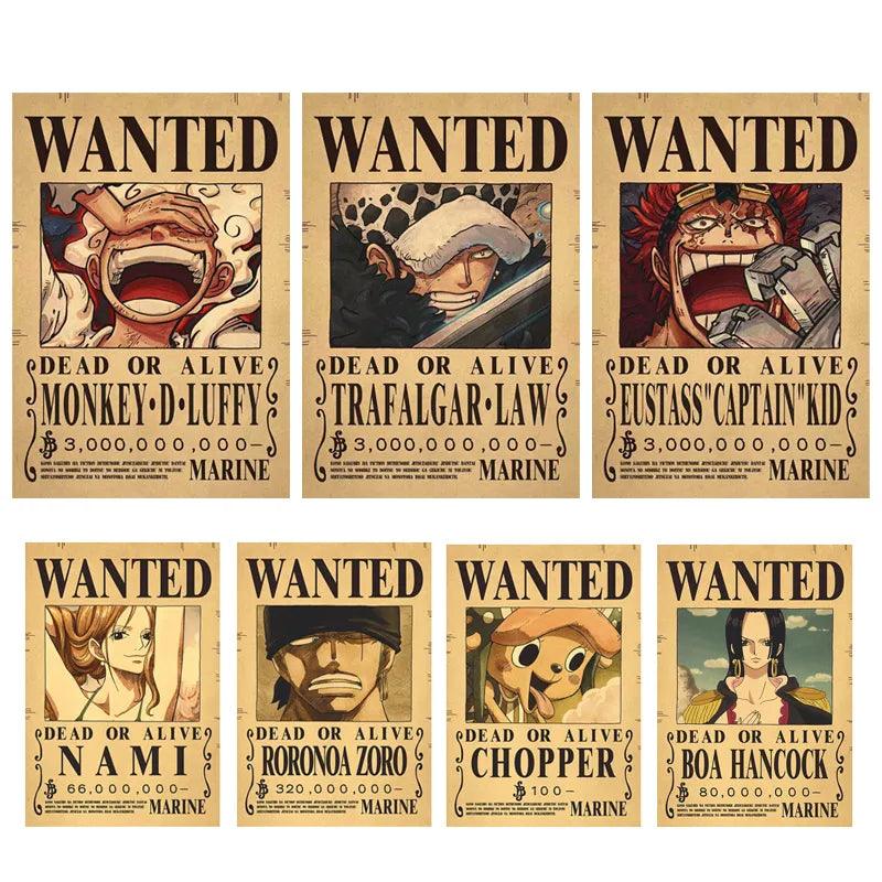 One Piece WANTED Bounty Custom Wall Poster - LANDIBY