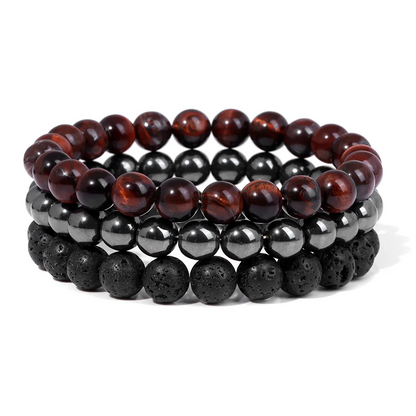 Lava Charm & Stone Bracelet Set - Item - BAI-DAY