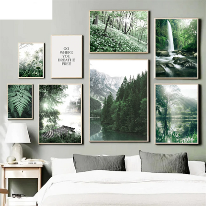 Beautiful Forest Waterfall Pattern Wall Decor - Item - BAI-DAY