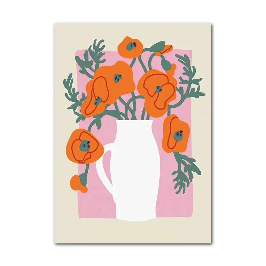 Orange Flowers Natural Art Decor Wall Poster - Item - BAI-DAY