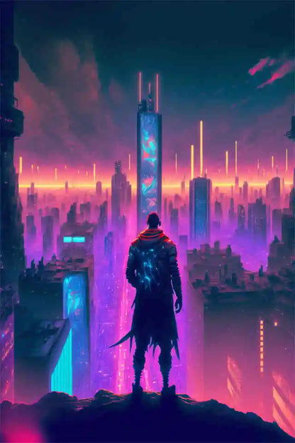 Cyberpunk Neon Style Wall Poster - Item - BAI-DAY