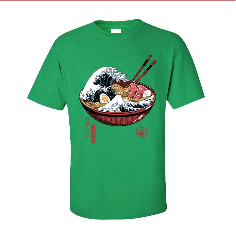 Japan Tempest in Ramen Bowl Printed T-shirt - Item - BAI-DAY