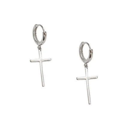 Cross Shaped 925 Silver Sterling Earrings