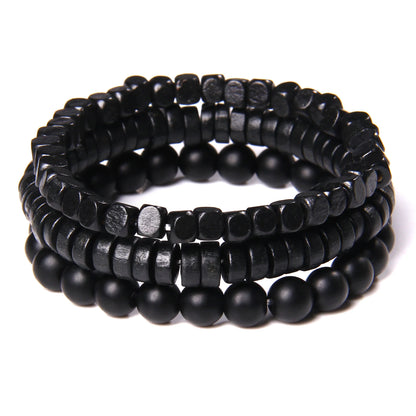 Trendy Black Modern Bracelet Set - Item - BAI-DAY