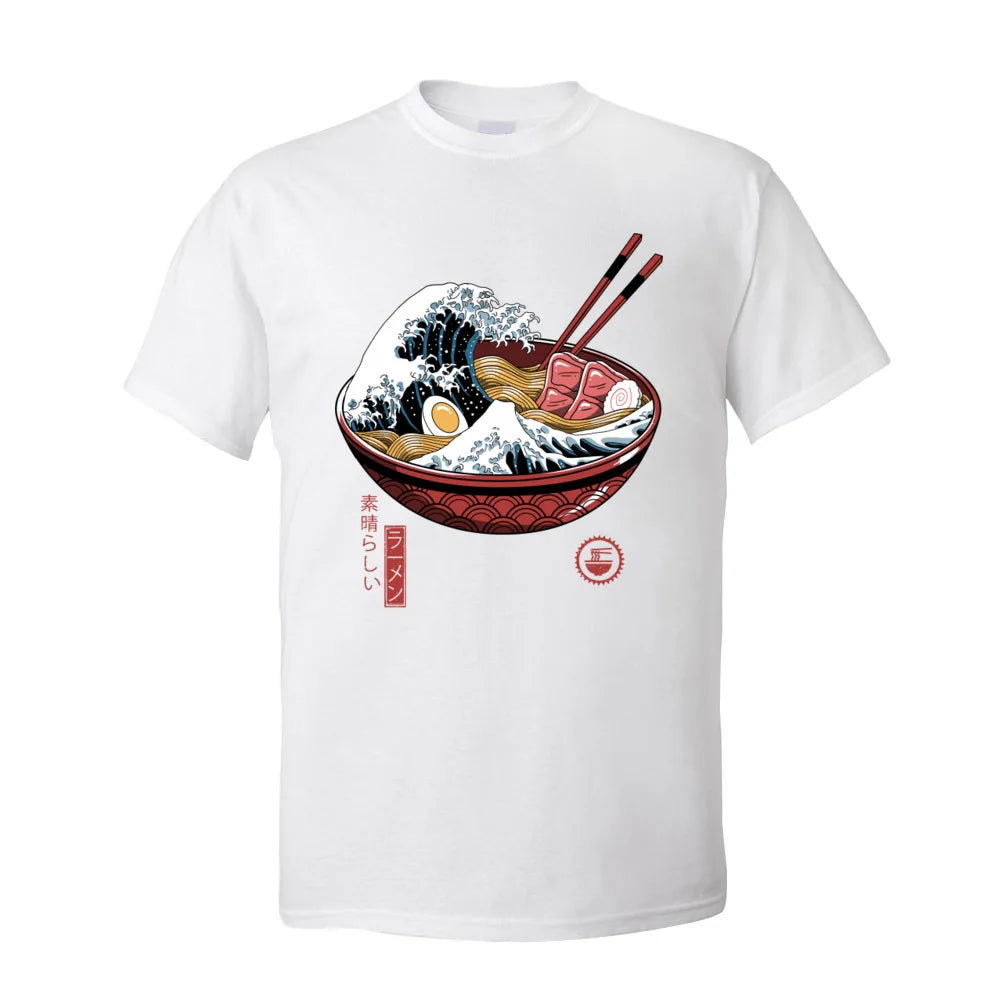 Japan Tempest in Ramen Bowl Printed T-shirt - Item - BAI-DAY