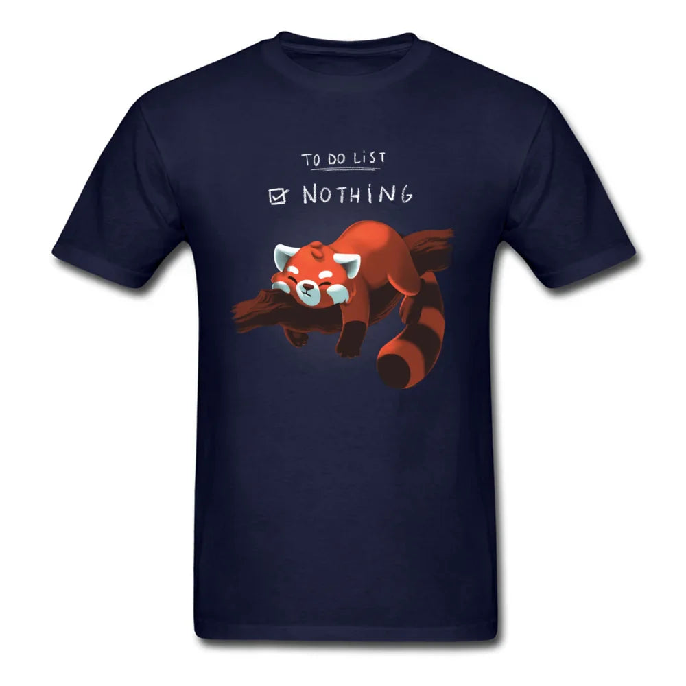 Cute Lazy Red Panda Printed T-shirt - Item - BAI-DAY