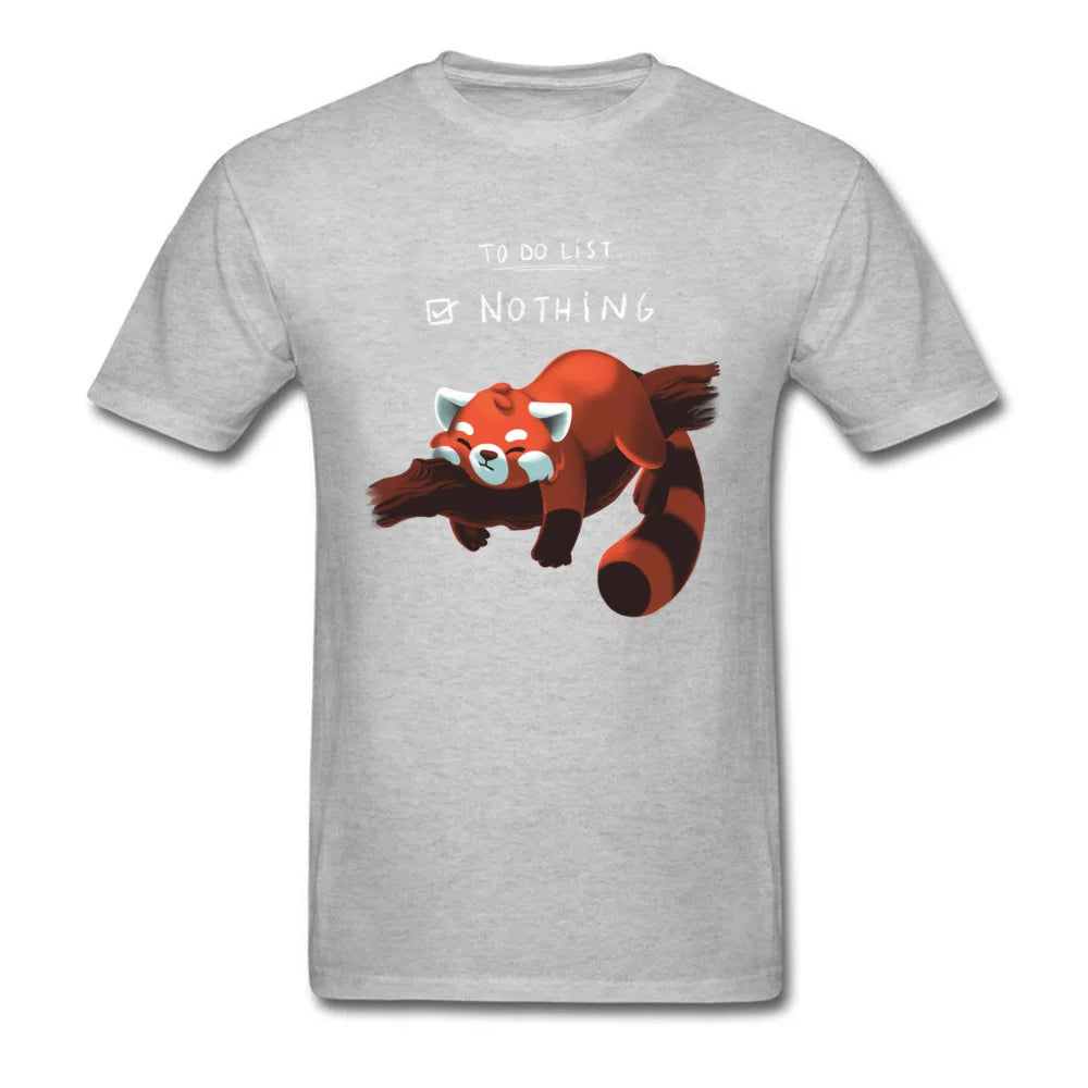 Cute Lazy Red Panda Printed T-shirt - Item - BAI-DAY