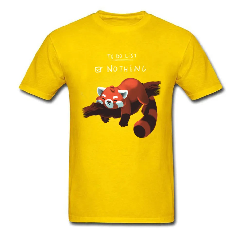 Cute Lazy Red Panda Printed T-shirt - Item - BAI-DAY