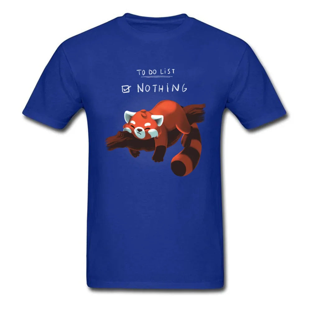 Cute Lazy Red Panda Printed T-shirt - Item - BAI-DAY