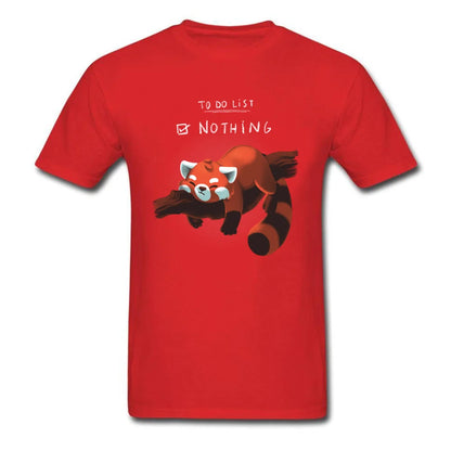 Cute Lazy Red Panda Printed T-shirt - Item - BAI-DAY