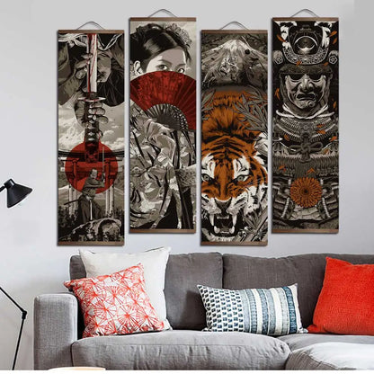 Japanese Mythology Pattern Decorative Wall Poster