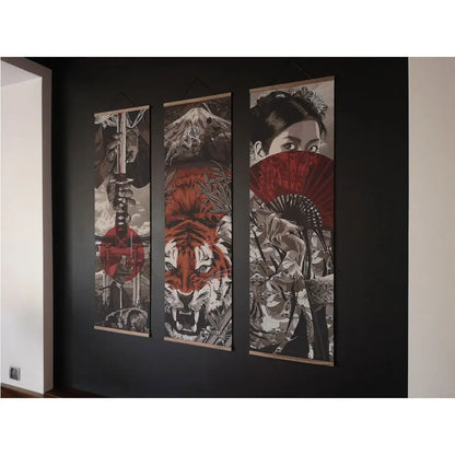 Japanese Mythology Pattern Decorative Wall Poster