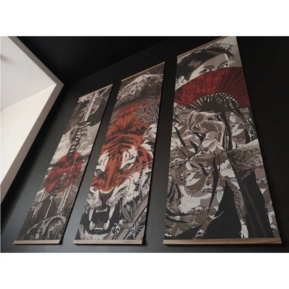 Japanese Mythology Pattern Decorative Wall Poster