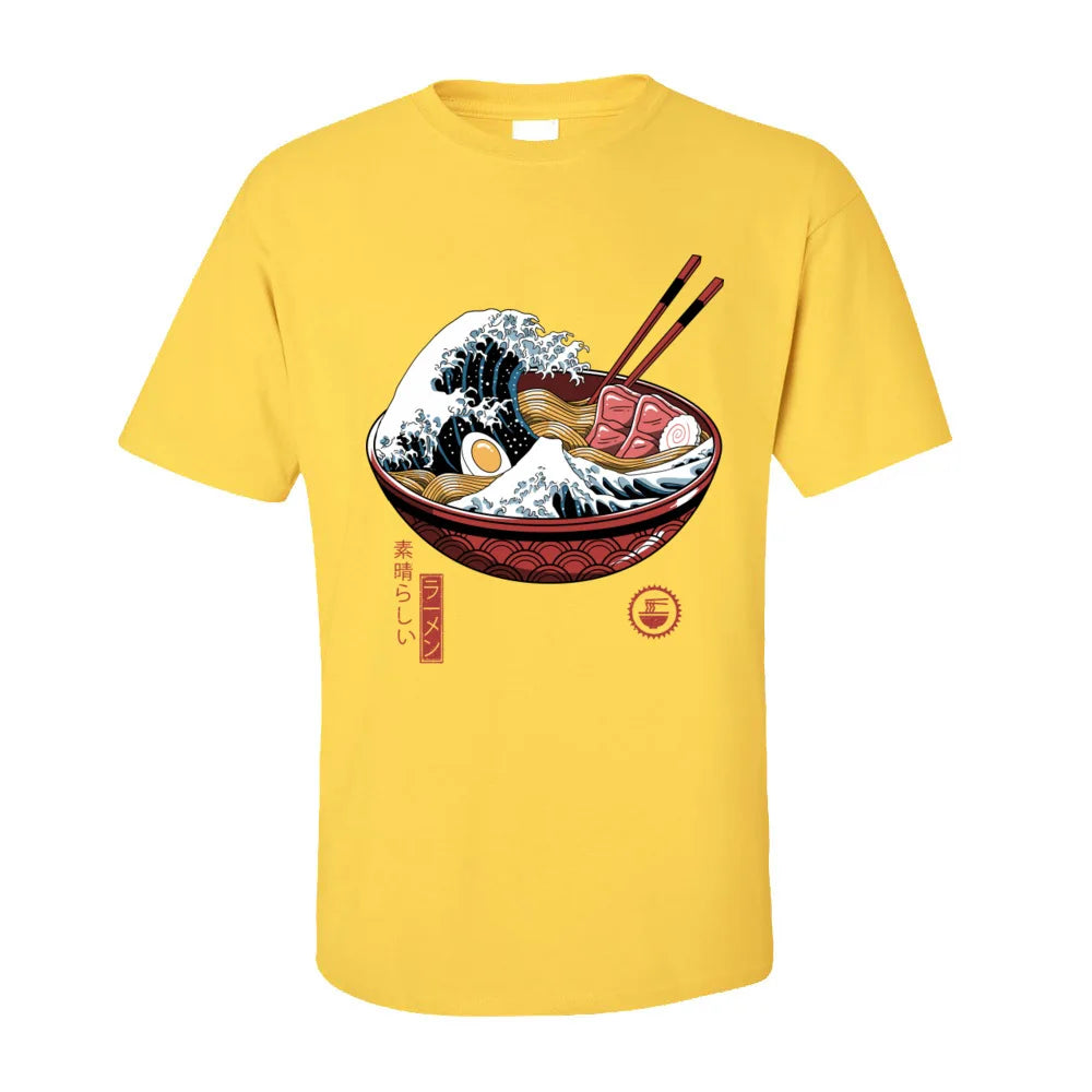 Japan Tempest in Ramen Bowl Printed T-shirt - Item - BAI-DAY