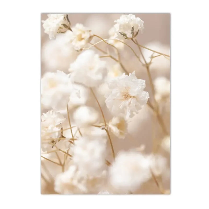 White Flowers Pattern Decoration Canvas Poster - Item - BAI-DAY