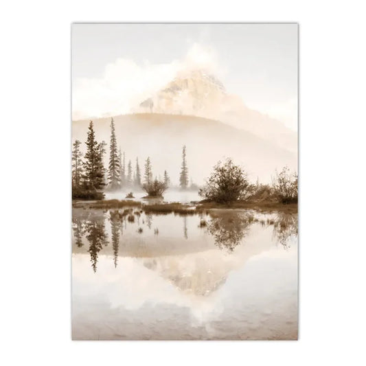 Mountains Lake Canvas Decor Wall Poster - Item - BAI-DAY