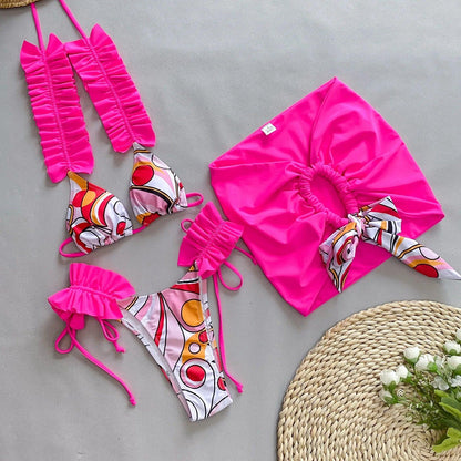 Colorful Floral Style Bikini Swimsuit Set - Item - BAI-DAY