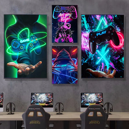 Gaming Theme PS4 Canvas Wall Decor