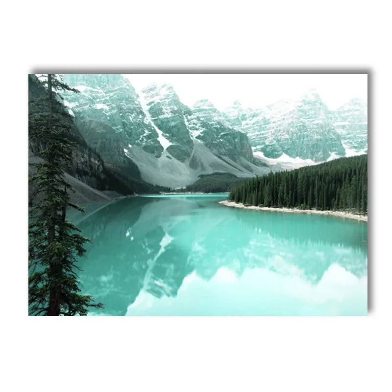 Crystal Blue Lake in Mountains Pattern Wall Decor - Item - BAI-DAY