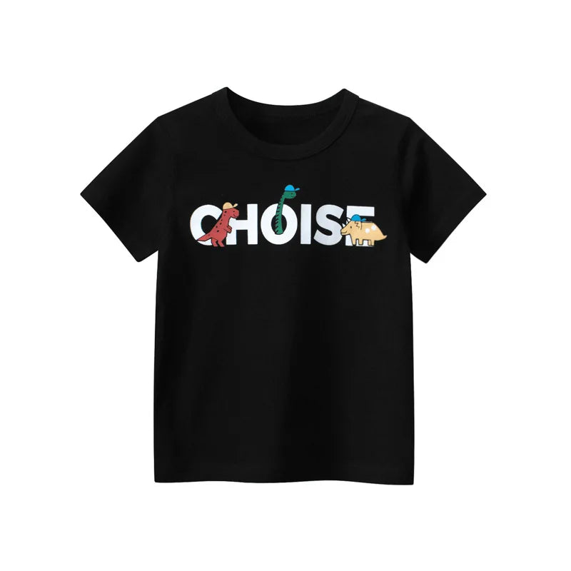 Choice Print Kid Casual Black T-Shirt - Item - BAI-DAY