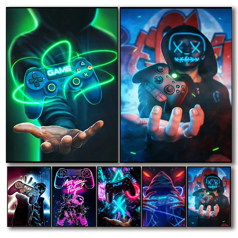 Gaming Theme PS4 Canvas Wall Decor