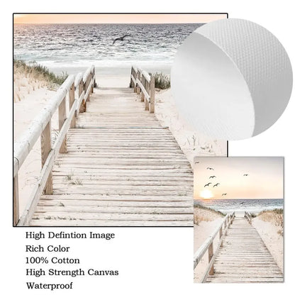 Beach Pier Pattern Decor Canvas Wall Poster - Item - BAI-DAY