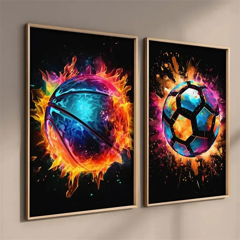 Basketball Colorful Pattern Wall Decor