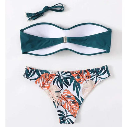 Exotic Floral Pattern Swimsuit with Push Up Effect - Item - BAI-DAY