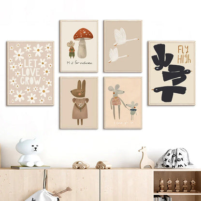 Adorable Mouse Lovely Canvas Wall Poster