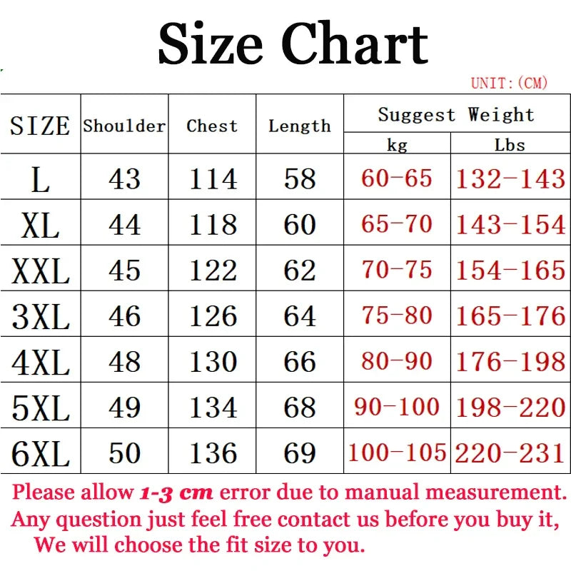 Unisex Sleeveless Vest for Outdoor Activities - Size Chart