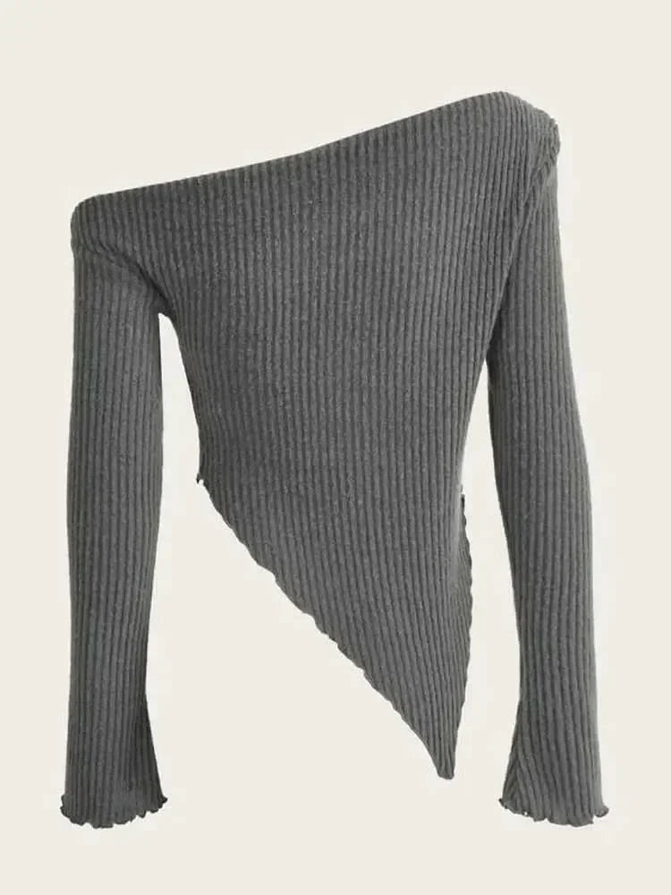 Long Sleeve Dressy Rib-knit Top - Item - BAI-DAY