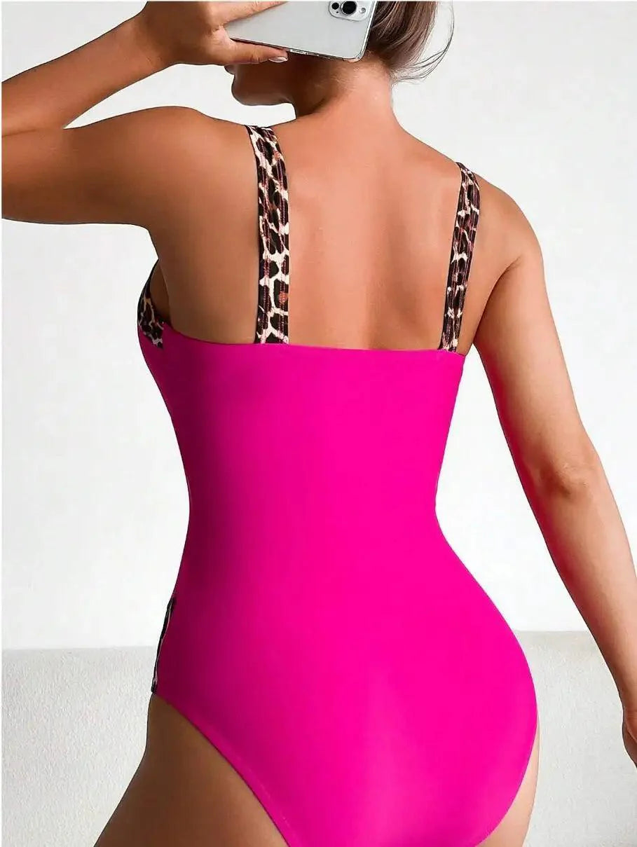 Elegant Two-Tone One-Piece Swimsuit - Item - BAI-DAY