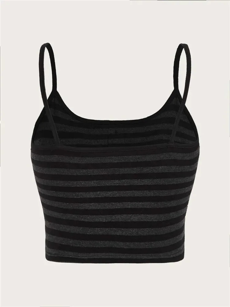 Single Breasted Striped Crop Top - Item - BAI-DAY