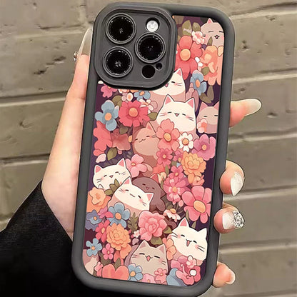 Cute Kitties and Bunnies Pattern Soft iPhone Case