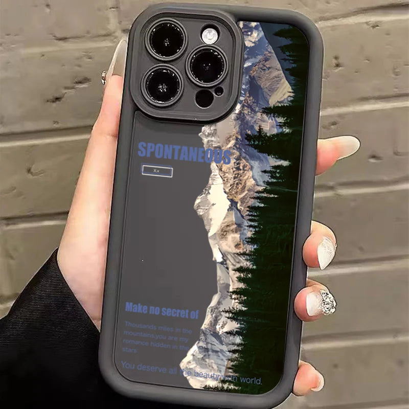 Colorful iPhone Case Mountains View Pattern