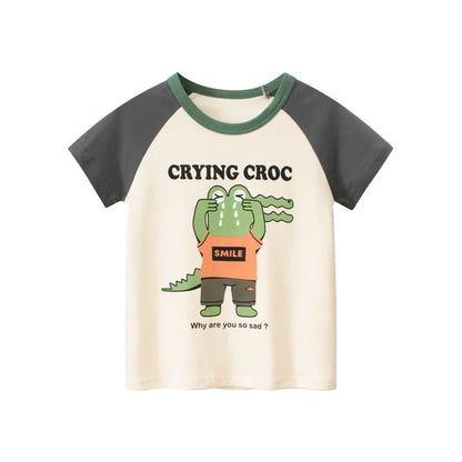 Crying Croco Kid Casual White T-Shirt - Item - BAI-DAY