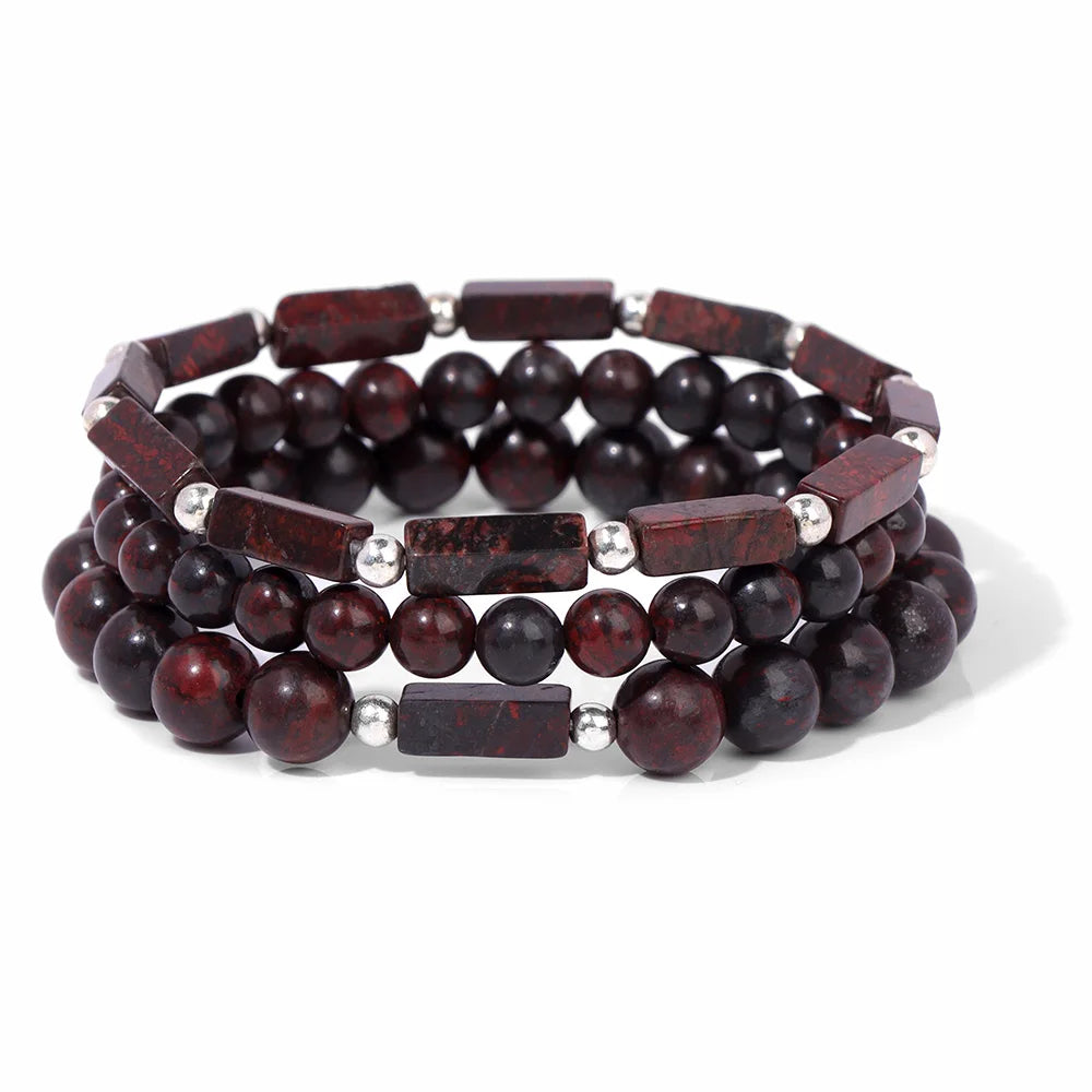 Burgundy Triple Layer Charm Bracelet - Item - BAI-DAY