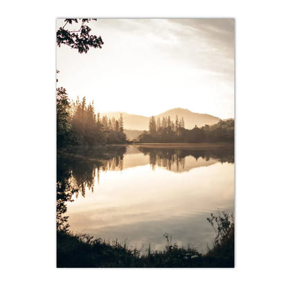 Lake in Forest Pattern Canvas Wall Decoration - Item - BAI-DAY