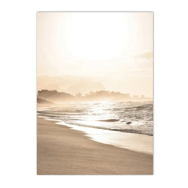 Beach Shore Pattern Decor Canvas Wall Poster - Item - BAI-DAY