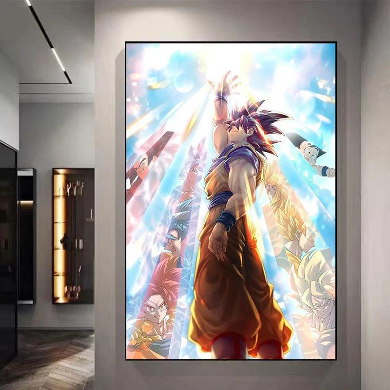 All SSJ Goku Decorative Canvas Wall Poster  - LANDIBY