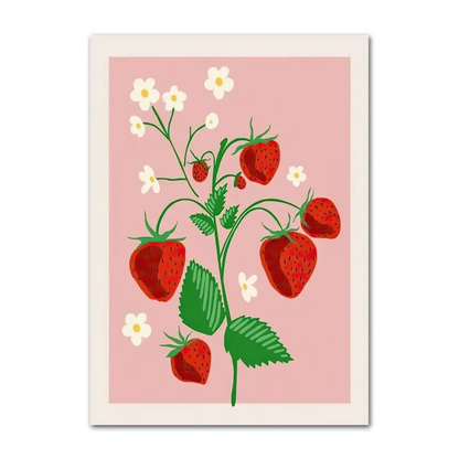 Strawberry Pattern Natural Art Wall Poster - Item - BAI-DAY