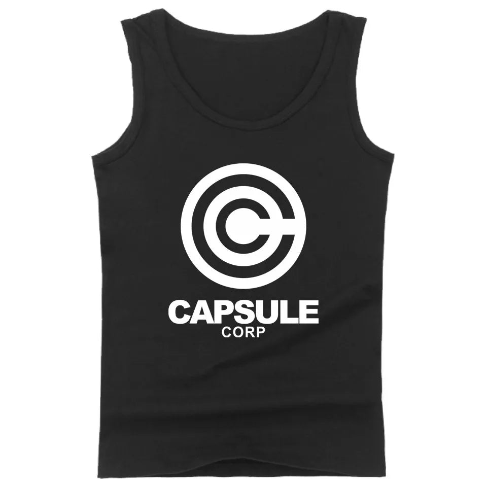 Casual Men Tank Top Printed Dragon Ball Capsule Corp  - LANDIBY