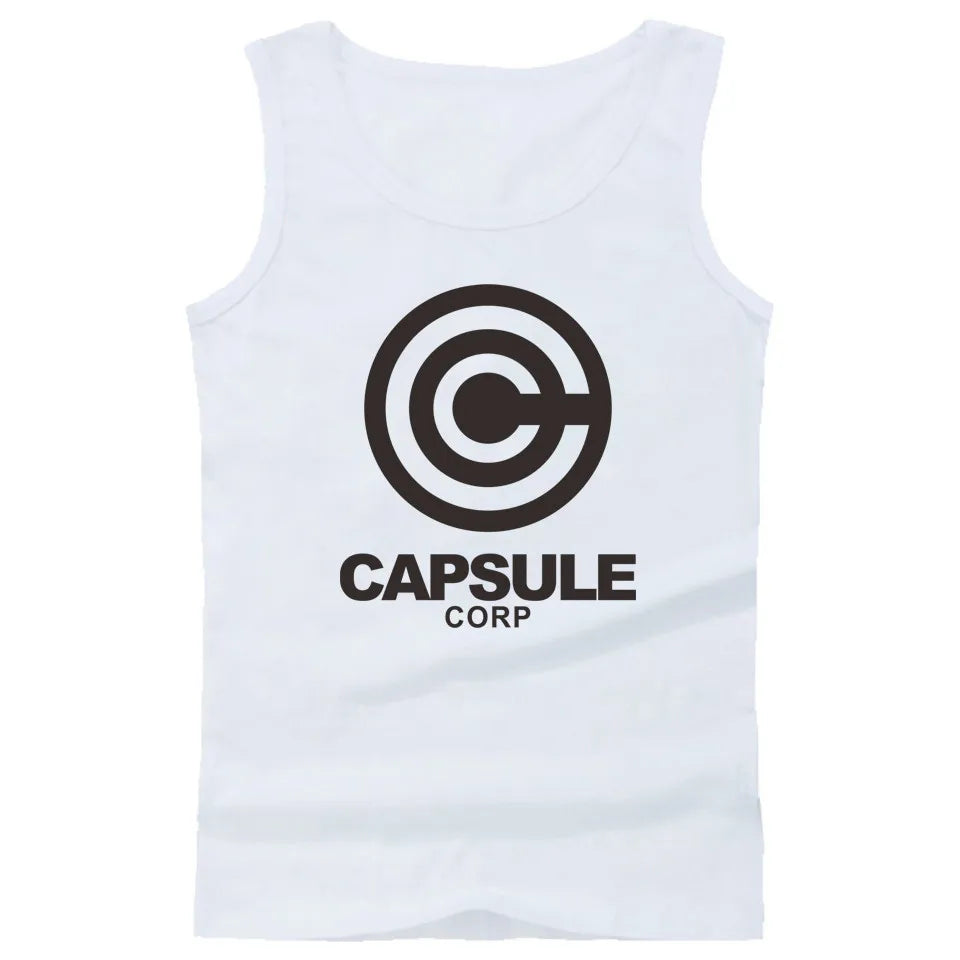 Casual Men Tank Top Printed Dragon Ball Capsule Corp  - LANDIBY