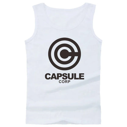 Casual Men Tank Top Printed Dragon Ball Capsule Corp  - LANDIBY