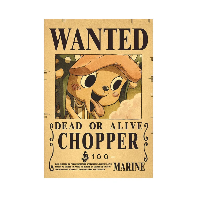 Chopper One Piece WANTED Custom Wall Posters  - LANDIBY