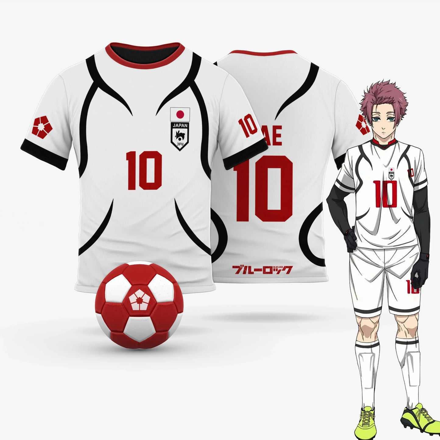Cosplay Anime Blue Lock U20 Japan Team White Teenager Jersey  - LANDIBY