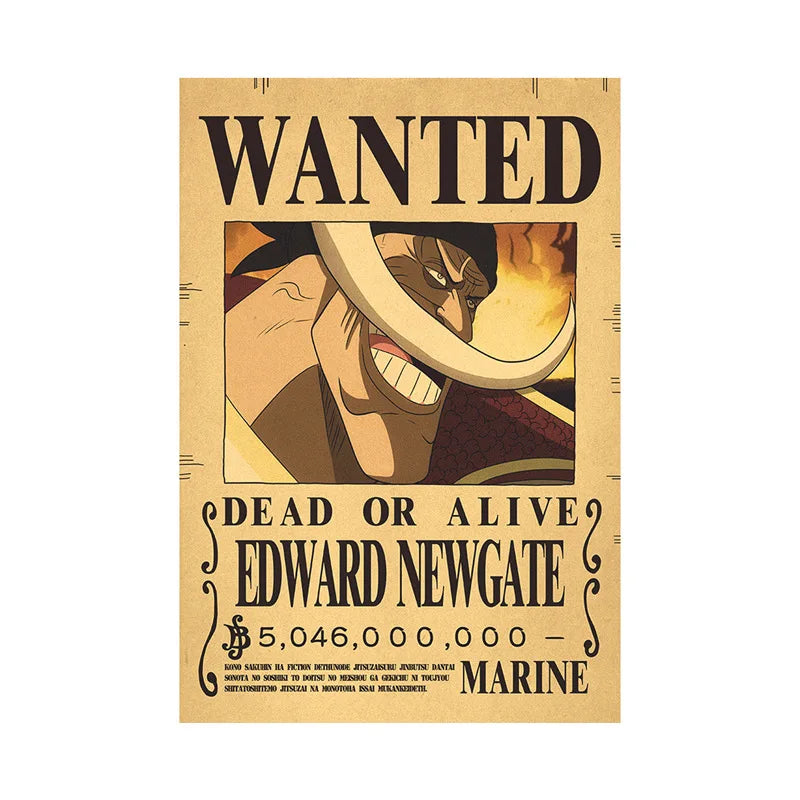 Edward Newgate One Piece WANTED Custom Wall Poster  - LANDIBY